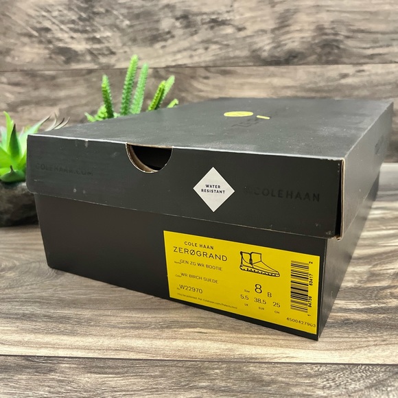 NIB Cole Haan Zerogrand Water Resistant Bootie Birch Beige Suede Leather - Picture 14 of 16